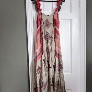Zara Pom Pom Embroidered Maxi NWT